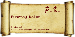 Pusztay Kolos névjegykártya